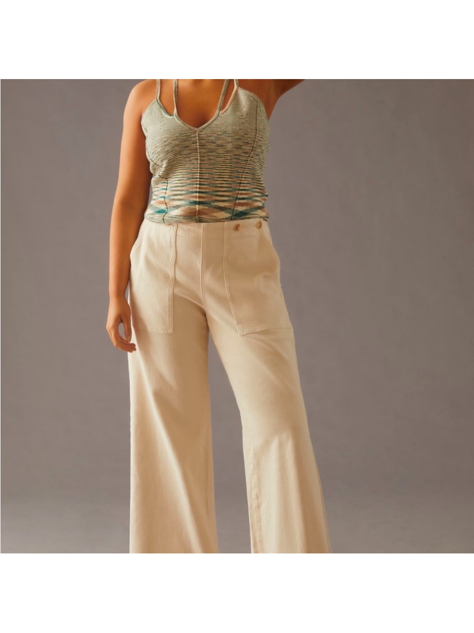 Size 34 The Kit High-Rise Wide-Leg Utility Trousers By Pilcro Anthropologie